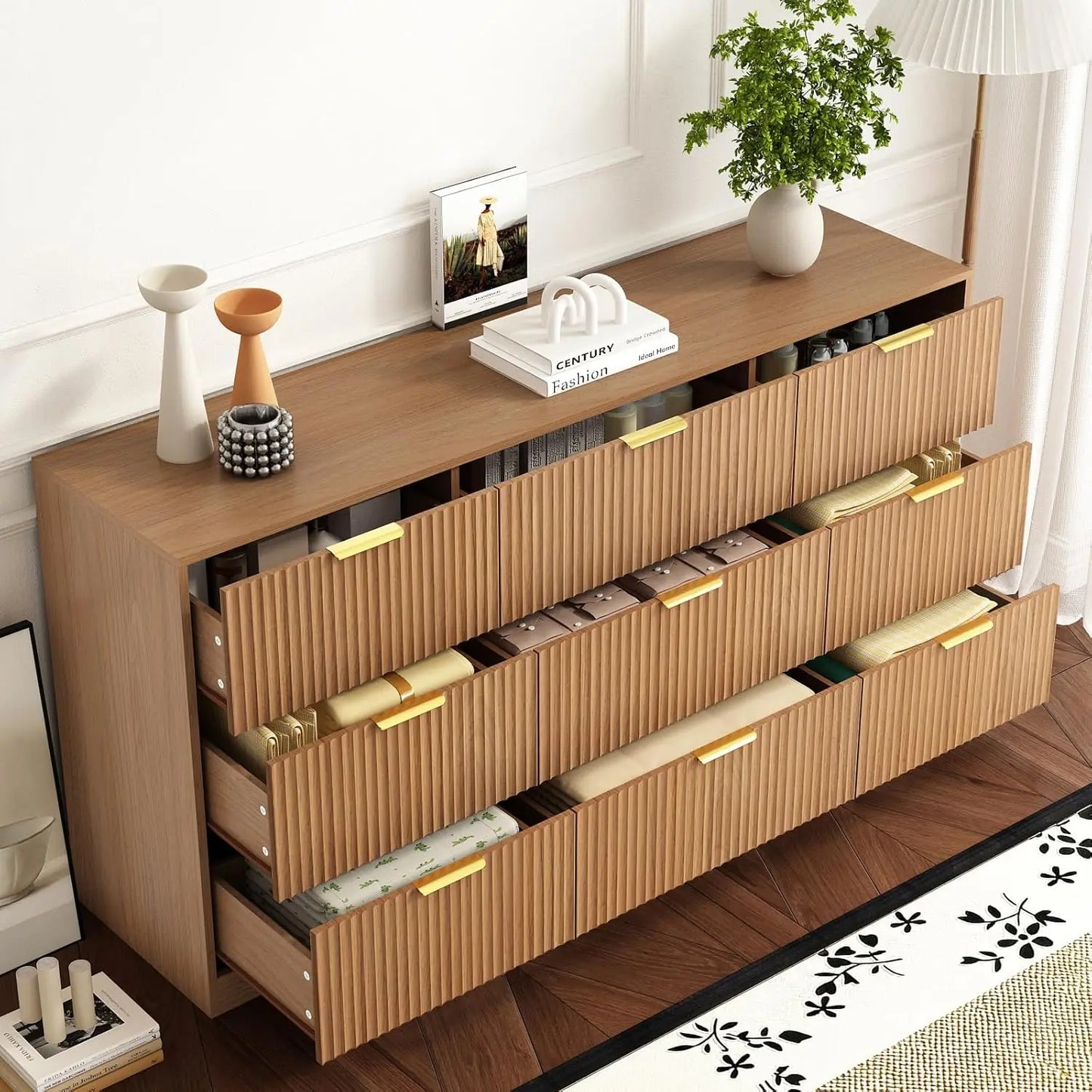 Nine-Drawer Dresser For Bedroom With Deep Storage