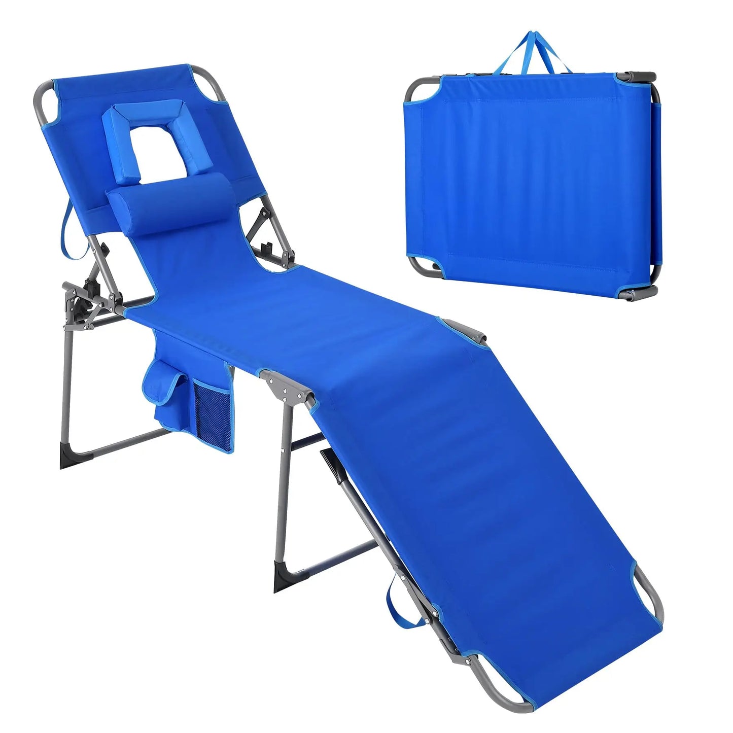 HiMISS Portable Face Hole Tanning Chair Folding Beach Lounger