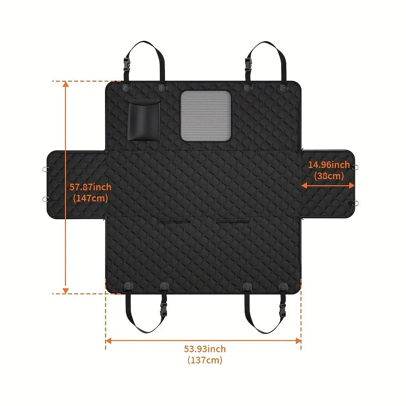 NONECN Dog Car Seat Cover With Storage Pockets Waterproof Window