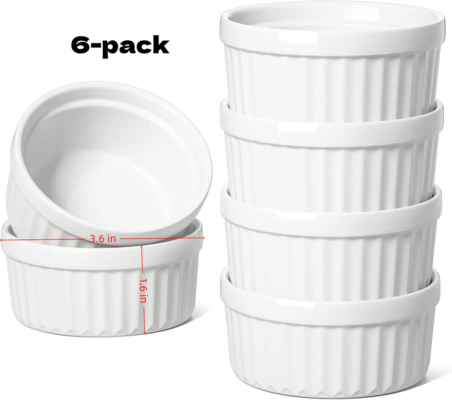 Nonedinnerware Bohemian Ceramic Bowl Set of 6 for Everyday Use