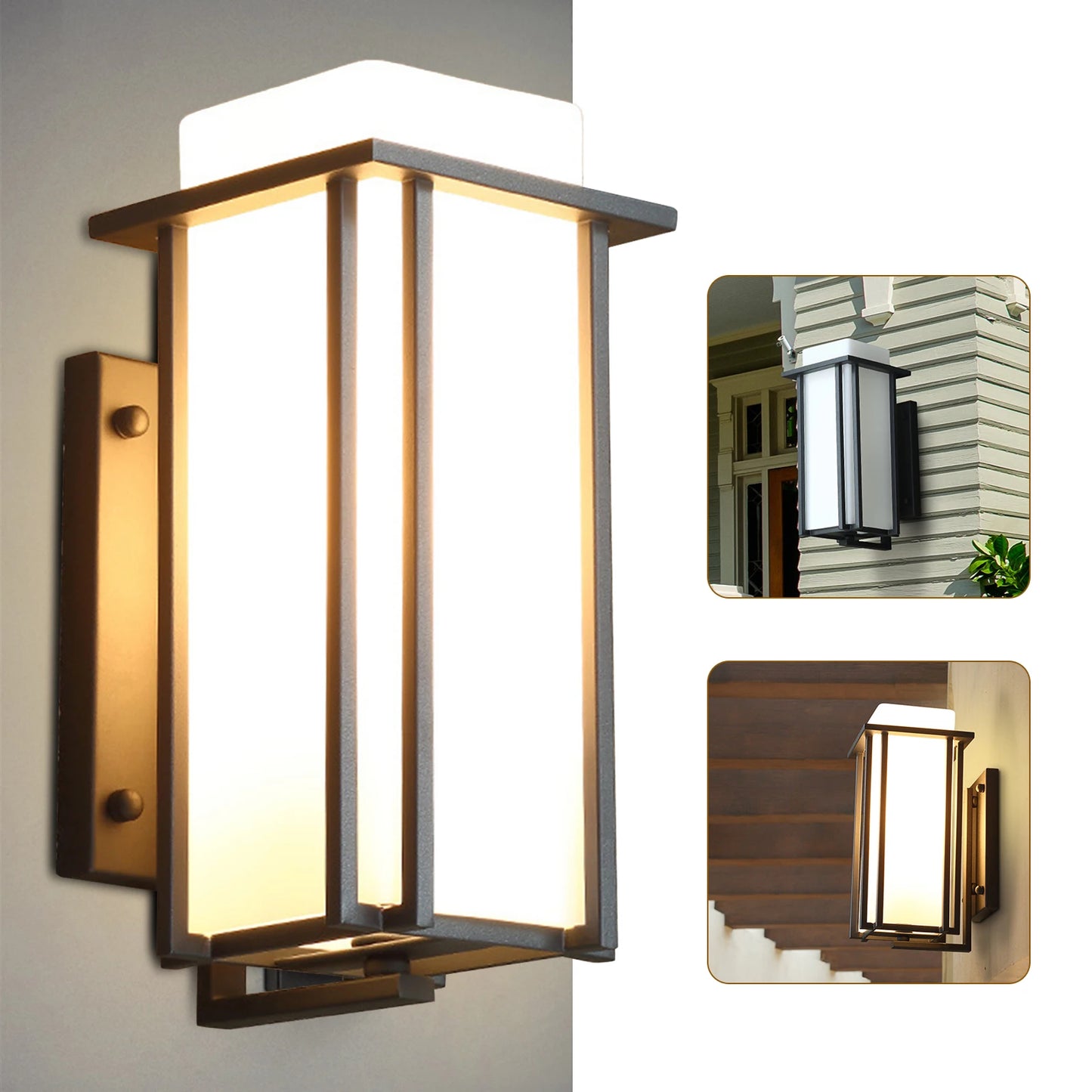 Outdoor Wall Lamp Weatherproof Rustproof Frosted Glass Porch
