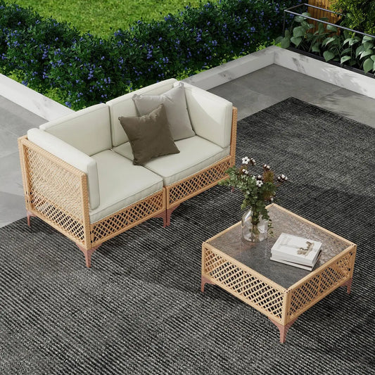 XIAOLANG Outdoor Patio Furniture Set Wicker Boho