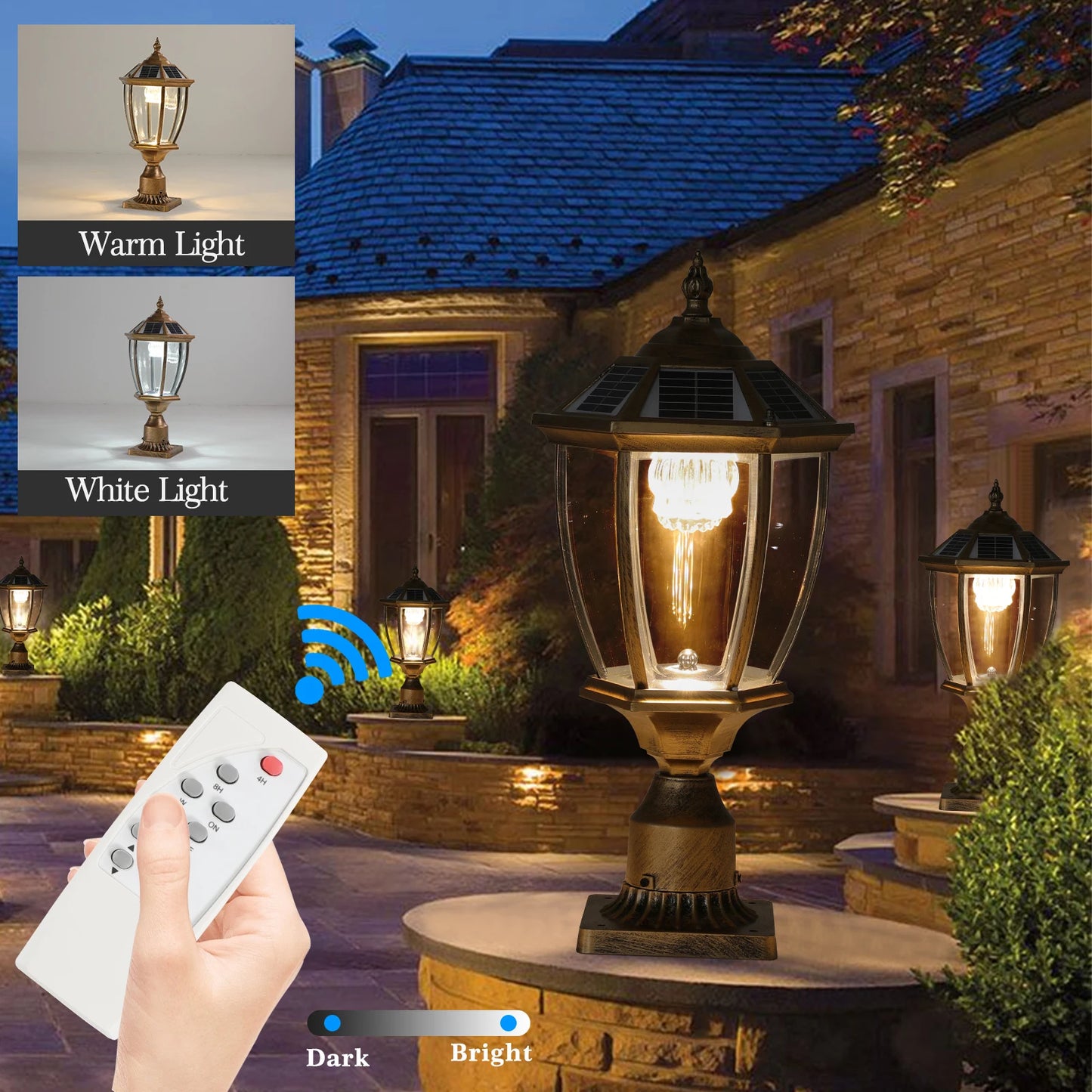 ARLGSITE Vintage Solar LED Post Light 2 Pack