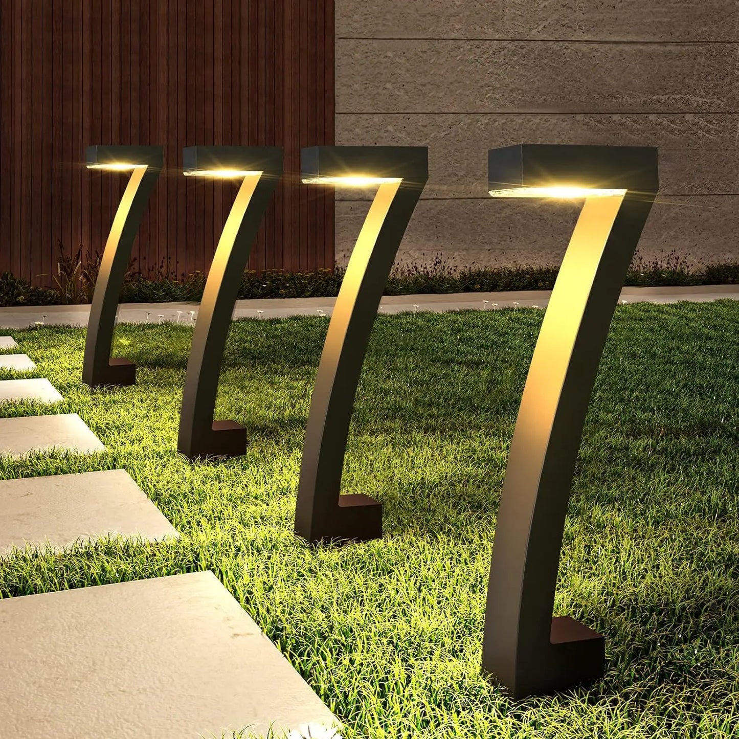 KPSTEK 6 Pack Solar Outdoor Pathway Lights Auto On Off