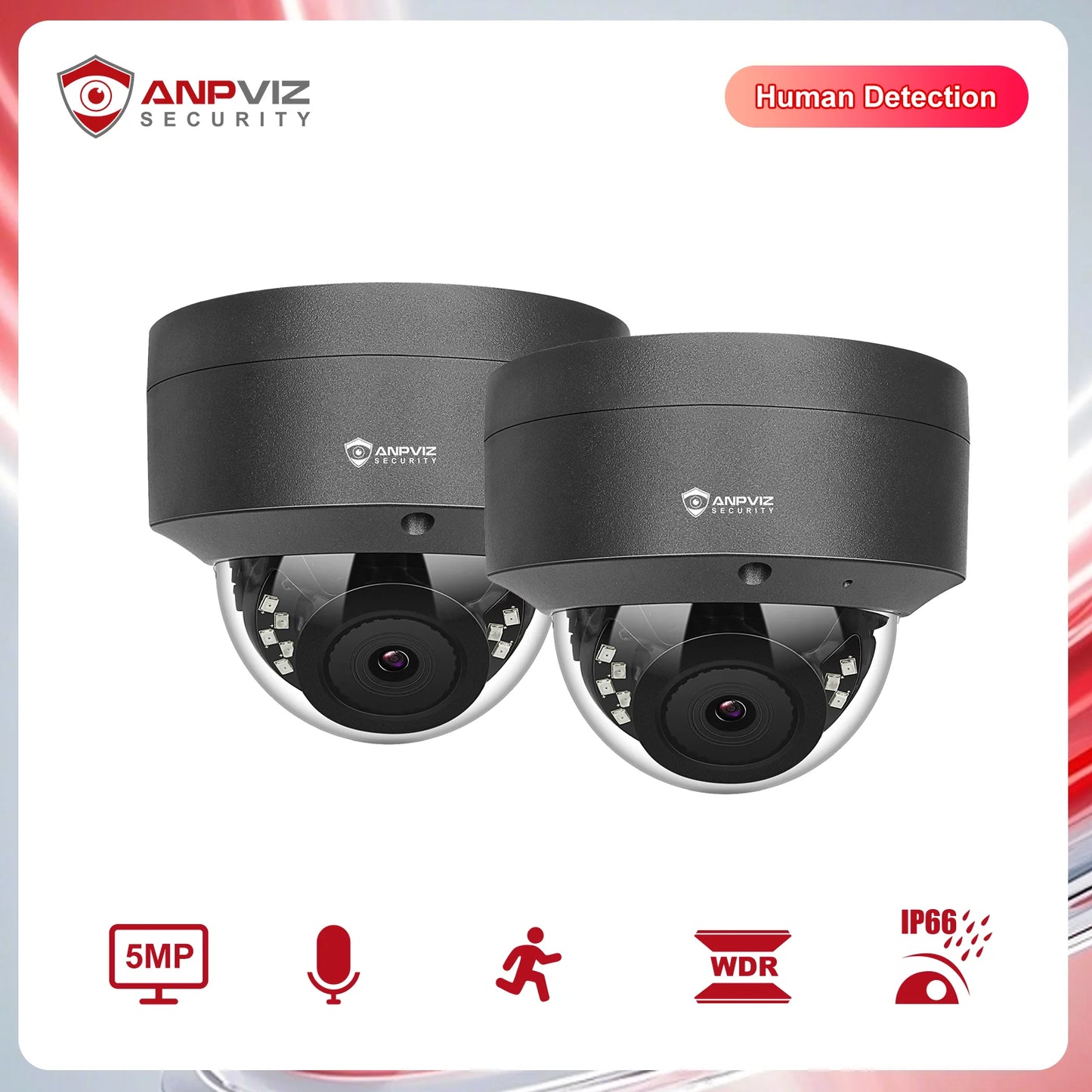 Anpviz 5MP POE IP Dome Camera Outdoor Security IP66