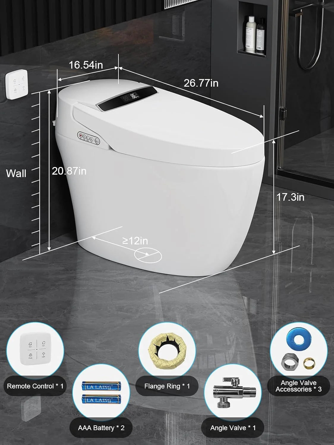 Smart One-Piece Tankless Toilet With Heated Seat And Auto Flush