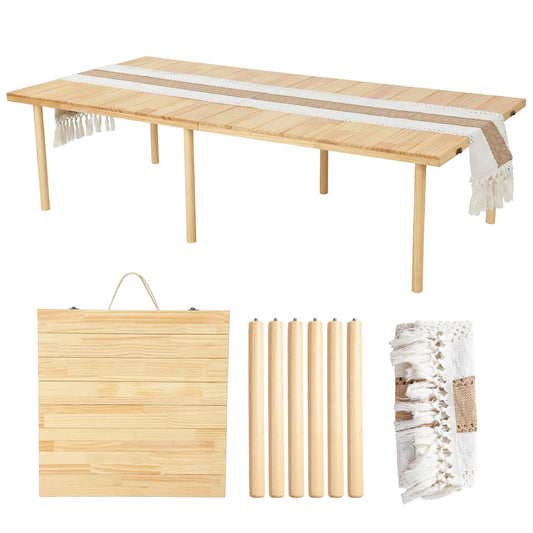 Foldable Boho Low Picnic Table Wood Portable For Outdoor Camp Beach