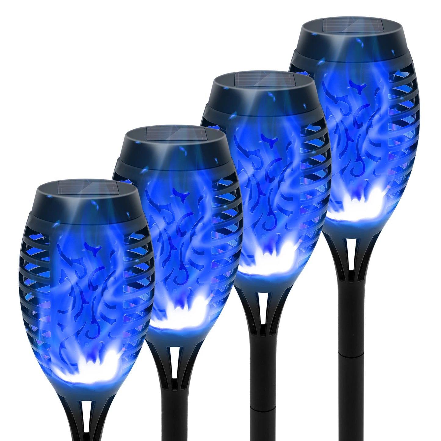 Solar Flame Torch Lights LED Outdoor Flicker For Lawn Path