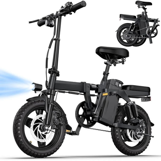 Foldable 500W Electric Bike With 28 Mile Range And Brakes