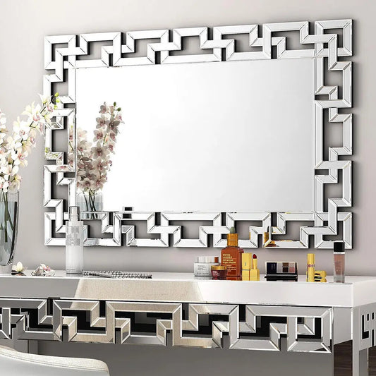 BORWART Rectangular Wall Mirror With Grecian Venetian Frame