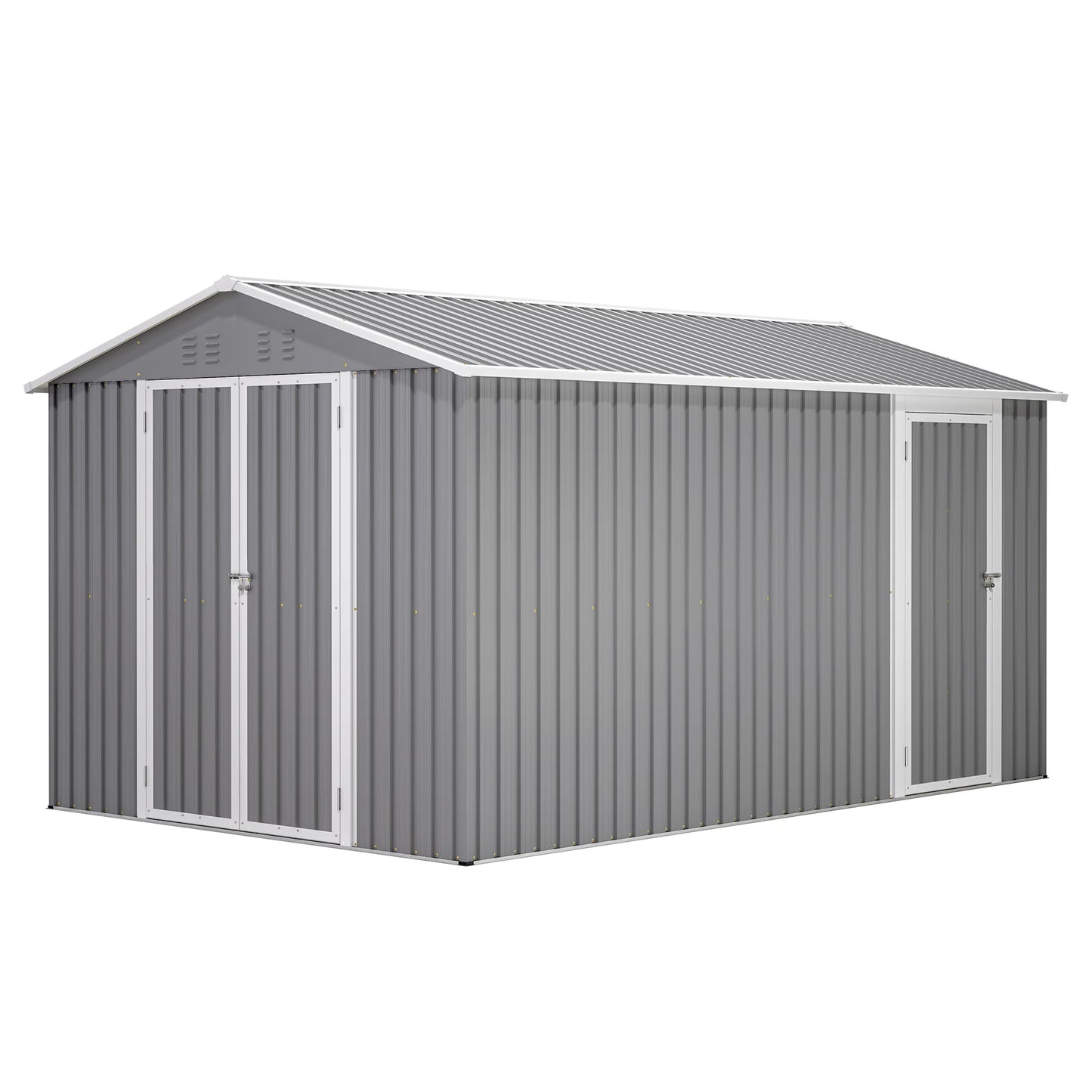 Outdoor Metal Storage Shed With Aluminium Frame And Lockable Doors