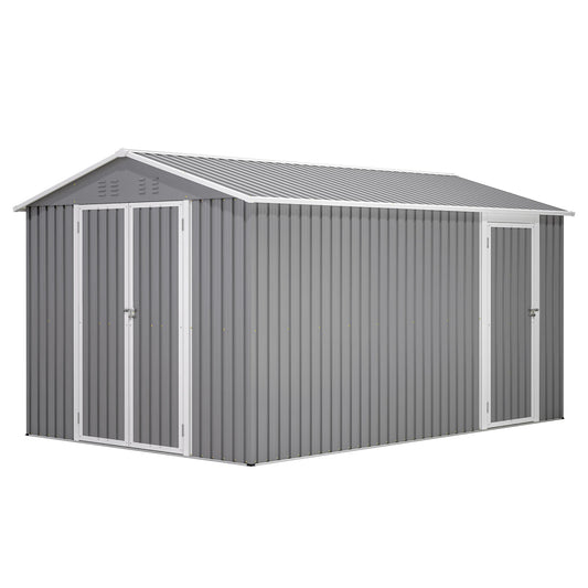 Outdoor Metal Storage Shed With Aluminium Frame And Lockable Doors