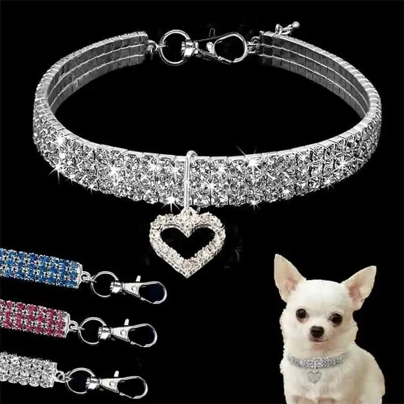 NONECN Bling Rhinestone Dog Collar For Pets And Everyday Wear