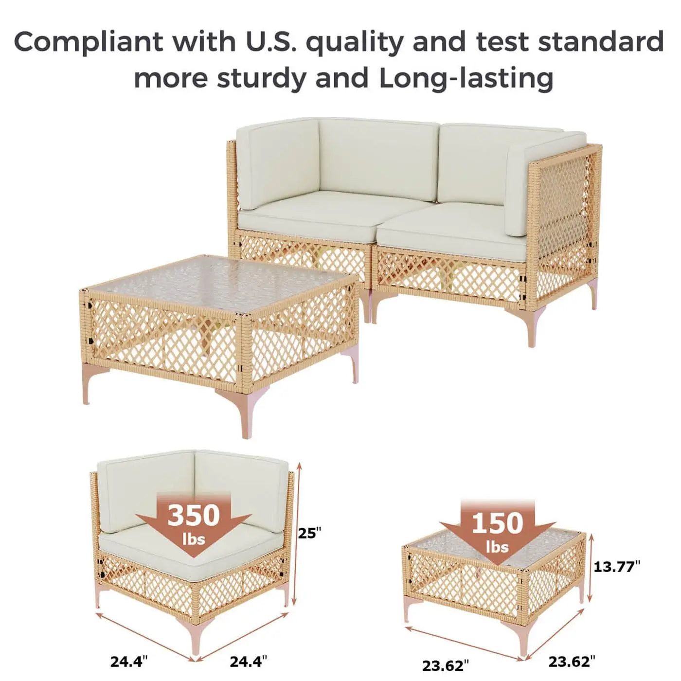 XIAOLANG Outdoor Patio Furniture Set Wicker Boho