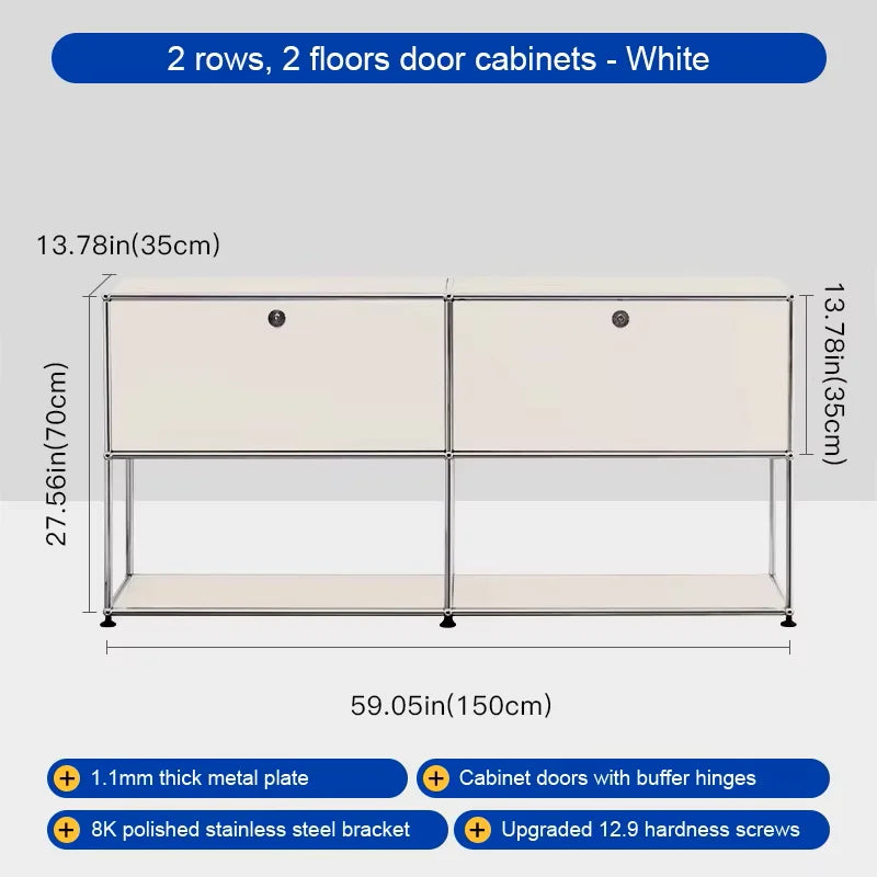 Bigcityfur Metal TV Stand Storage Corner Cabinet For Living Room