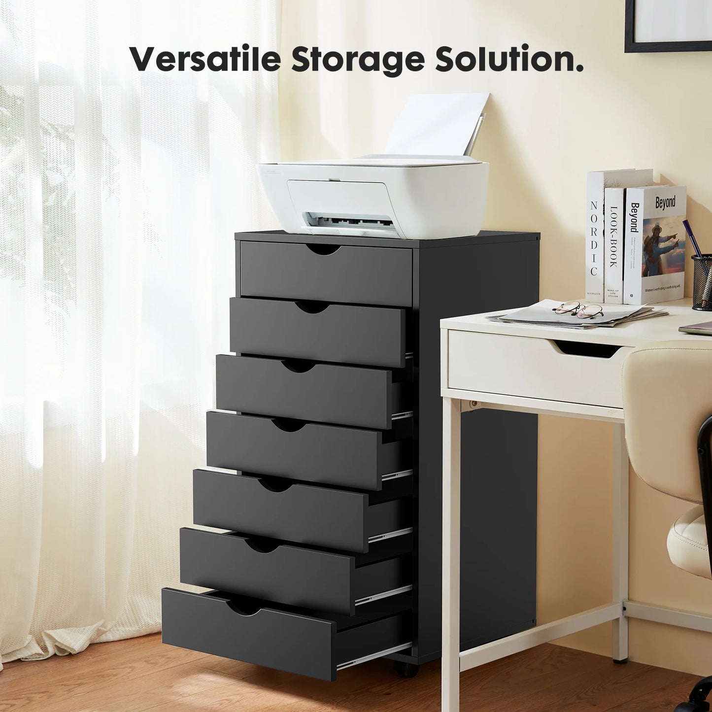 JHK 7-Drawer Chest Wheels Storage Organizer Bedroom
