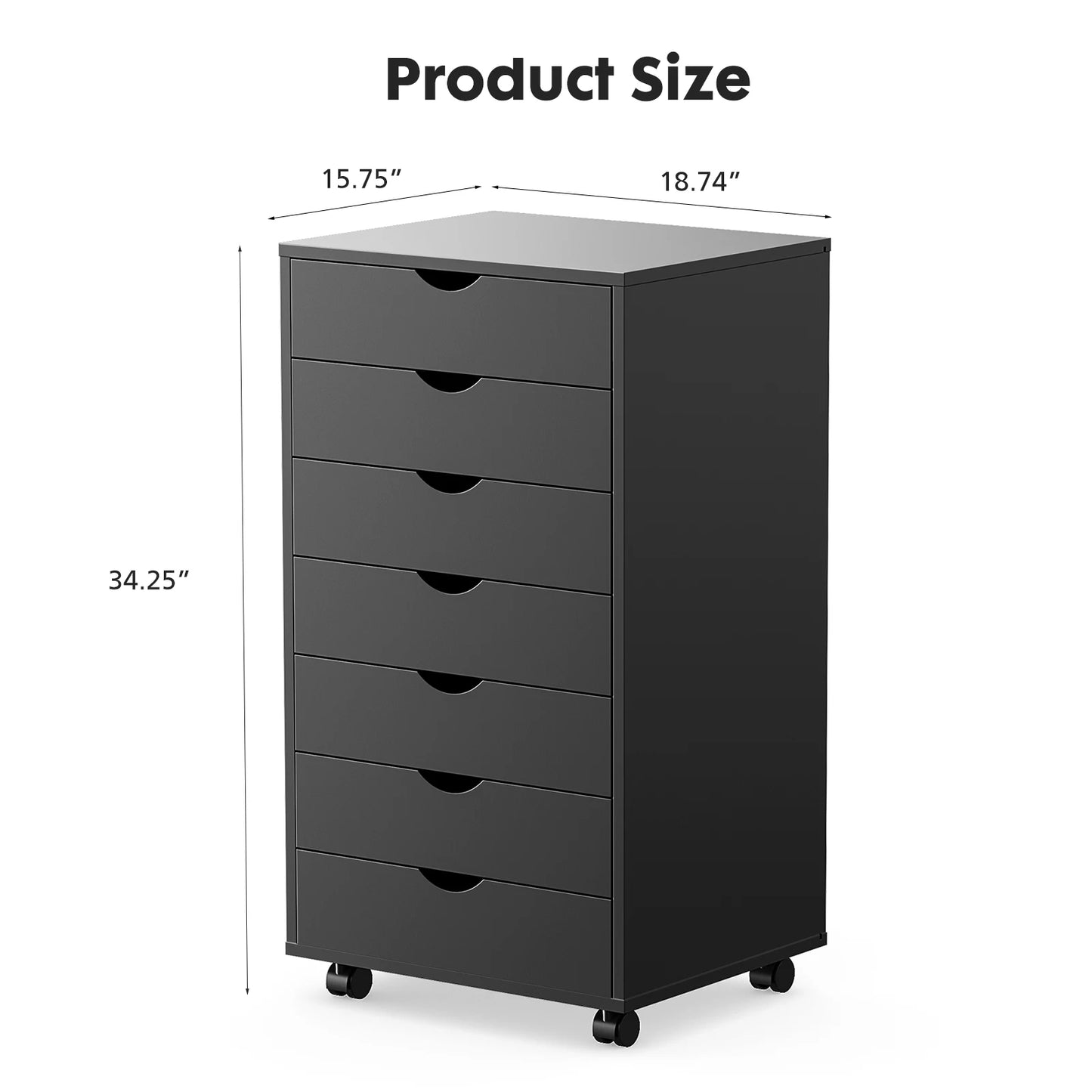 JHK 7-Drawer Chest Wheels Storage Organizer Bedroom