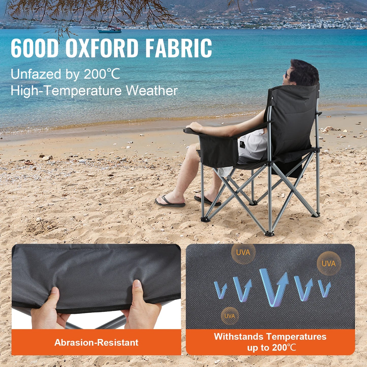VEVOR Camping Folding Chair For Adults With Quad Lumbar Support