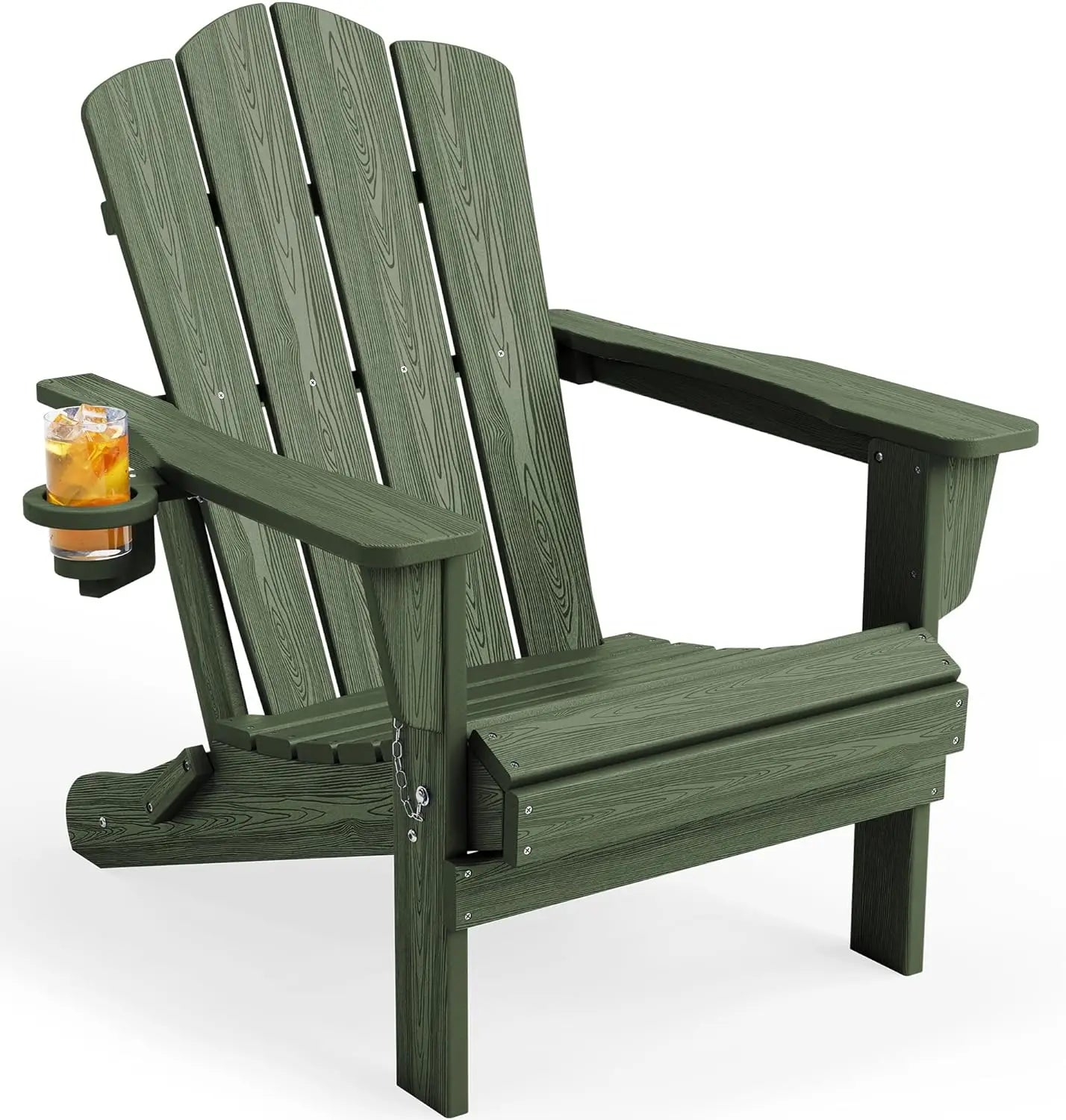 Folding Adirondack Chair HDPE All Weather Patio Outdoor Chair