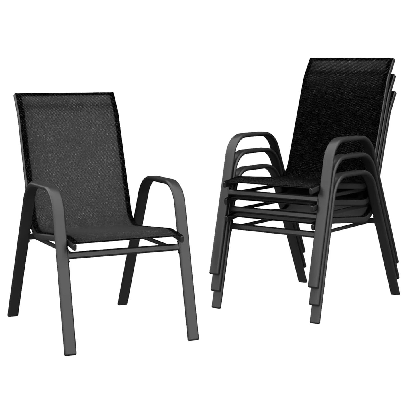 TWISTER.CK 4 Piece Stackable Outdoor Patio Chairs Set Textilene Fabric