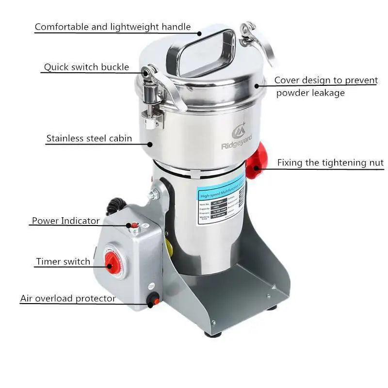 Hign-concerned Electric Grain Mill Grinder Stainless Steel Pulverizer