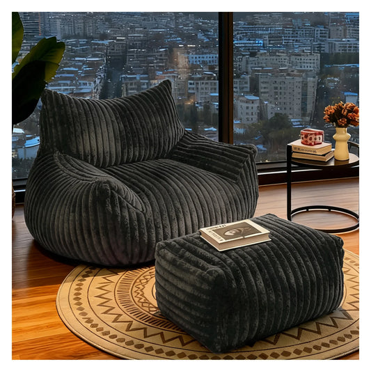 NONECN Reading Chair Bean Bag for Adults with Foam Comfort
