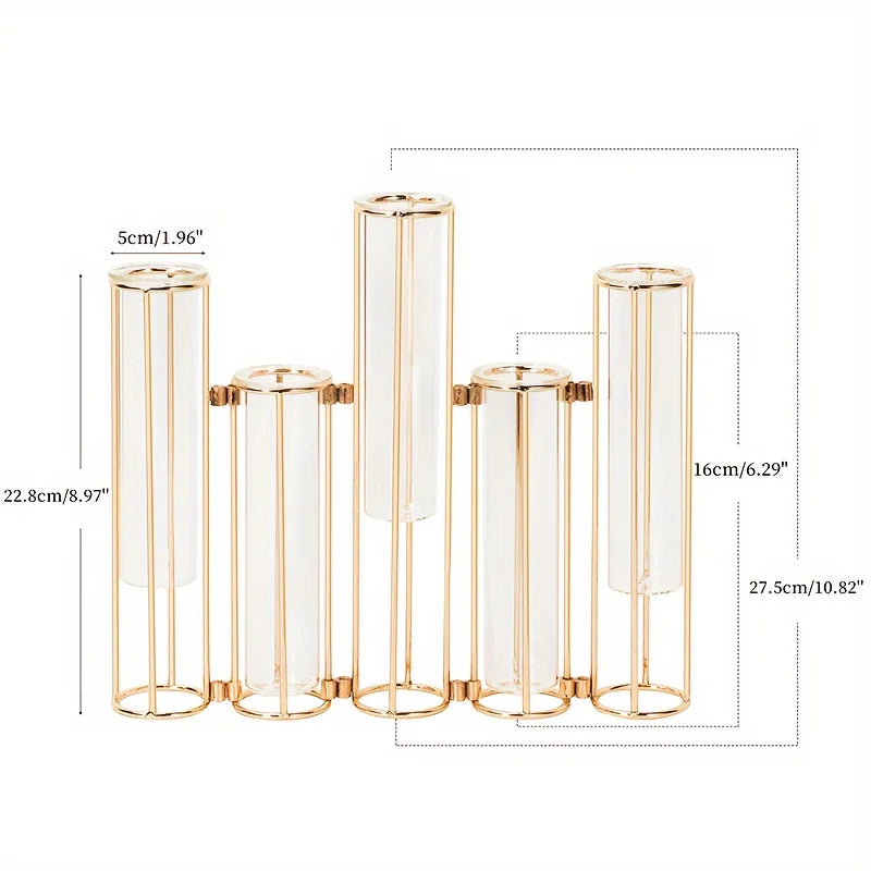 Test Tube Vase Set With Five Tubes For Centerpieces