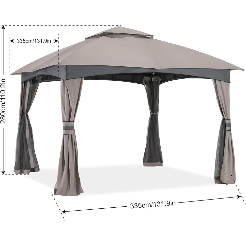 Outdoor Gazebo With Mosquito Netting For Patio And Garden