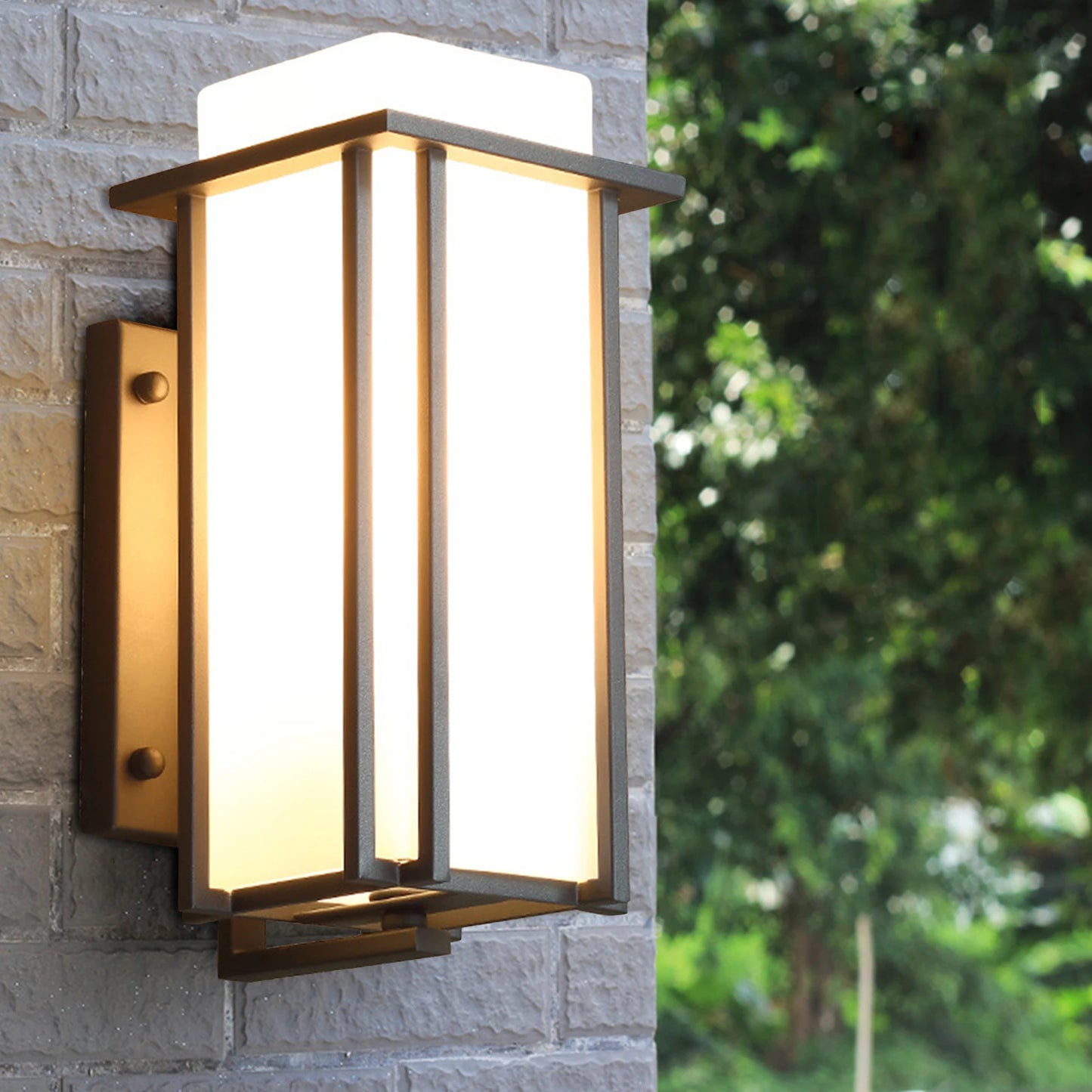 Outdoor Wall Lamp Weatherproof Rustproof Frosted Glass Porch