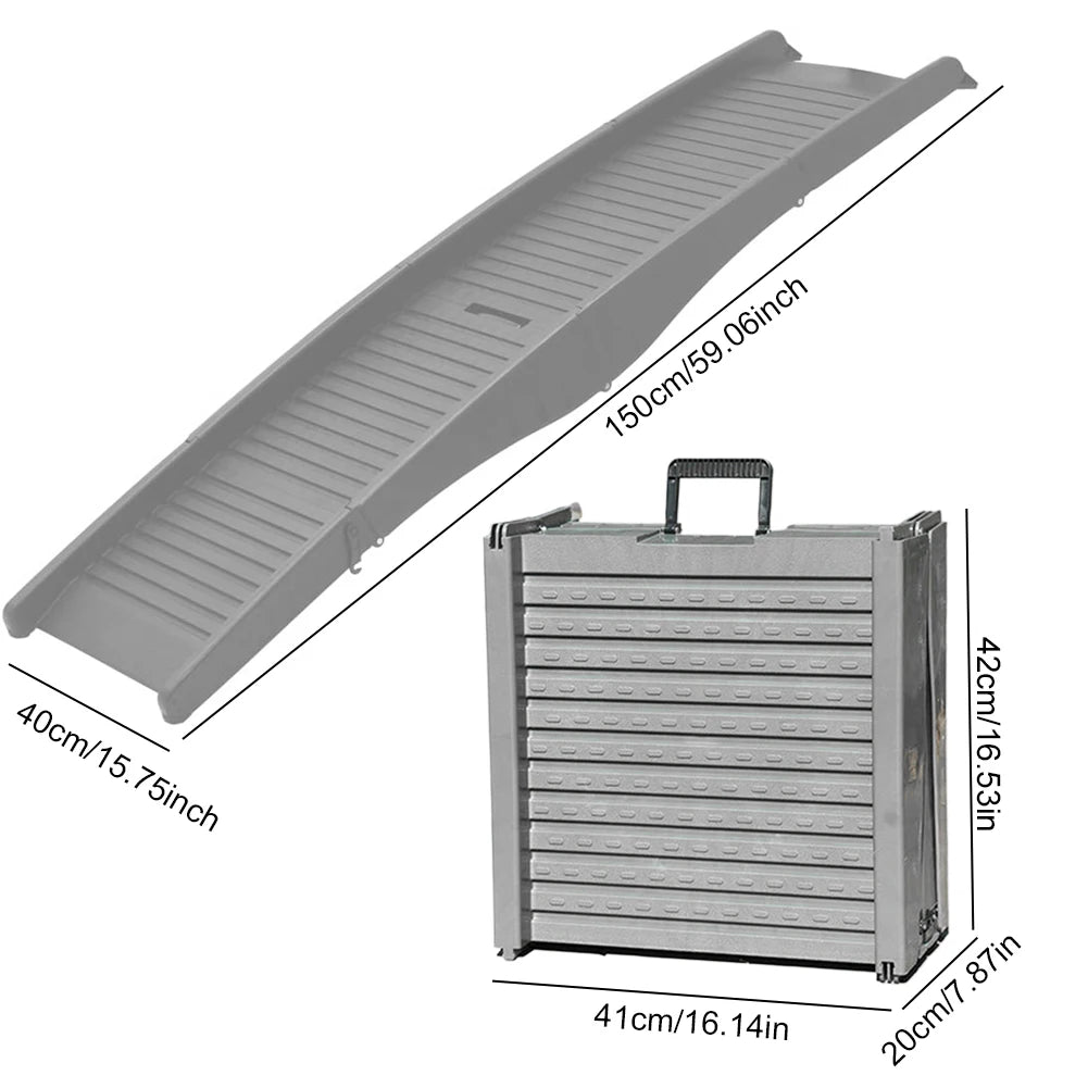 Folding Portable Pet Stair Ramp Non-Slip Rug Surface Dog SUV & Truck Ramp Pet Ramp Stairs for Medium & Large Dogs Get Into A Car