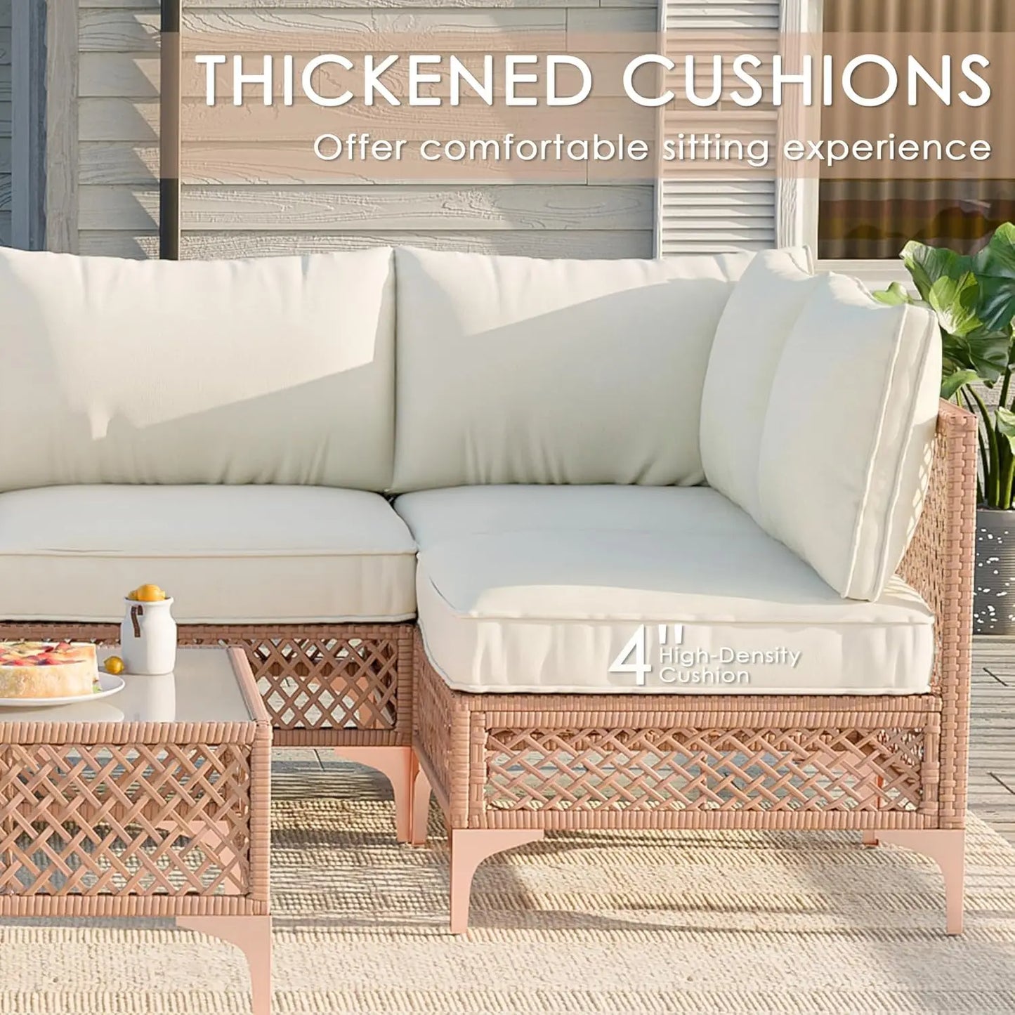 XIAOLANG 7 Piece Patio Conversation Set With Cushions And Coffee Table