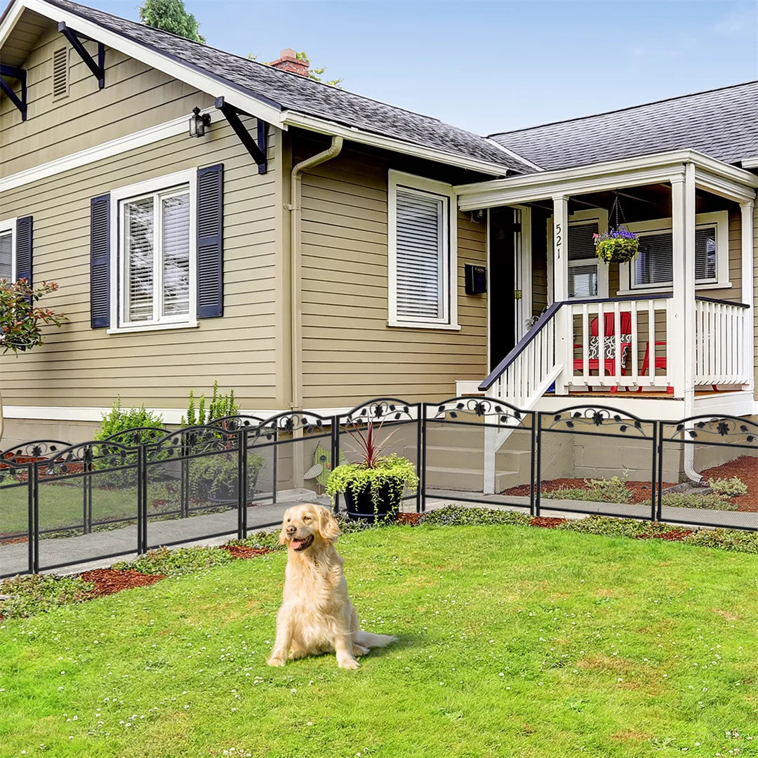 BINGOPAW 5Pcs Metal Dog Fence Pet Playpen Garden Barrier