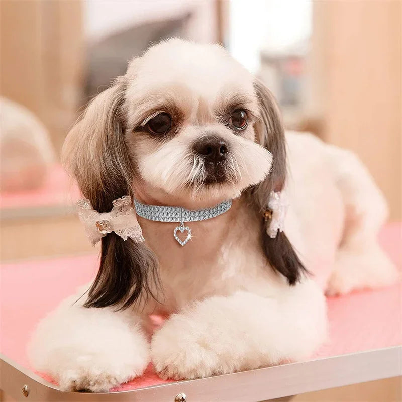 NONECN Bling Rhinestone Dog Collar For Pets And Everyday Wear
