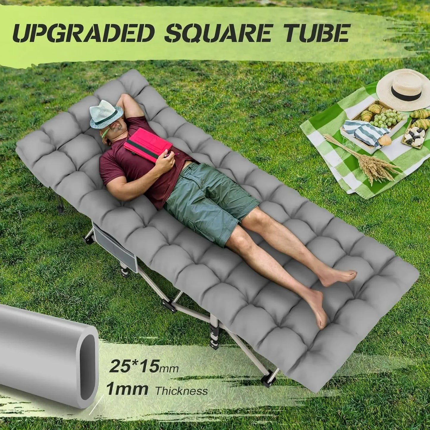 Snozeflex Portable Folding Camping Bed For Adults Outdoor Use