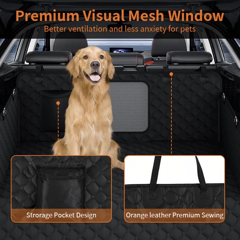 NONECN Dog Car Seat Cover With Storage Pockets Waterproof Window