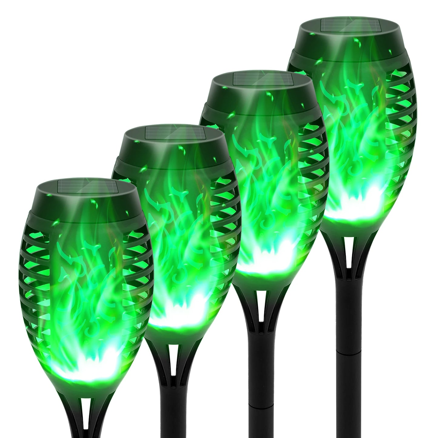 Solar Flame Torch Lights LED Outdoor Flicker For Lawn Path