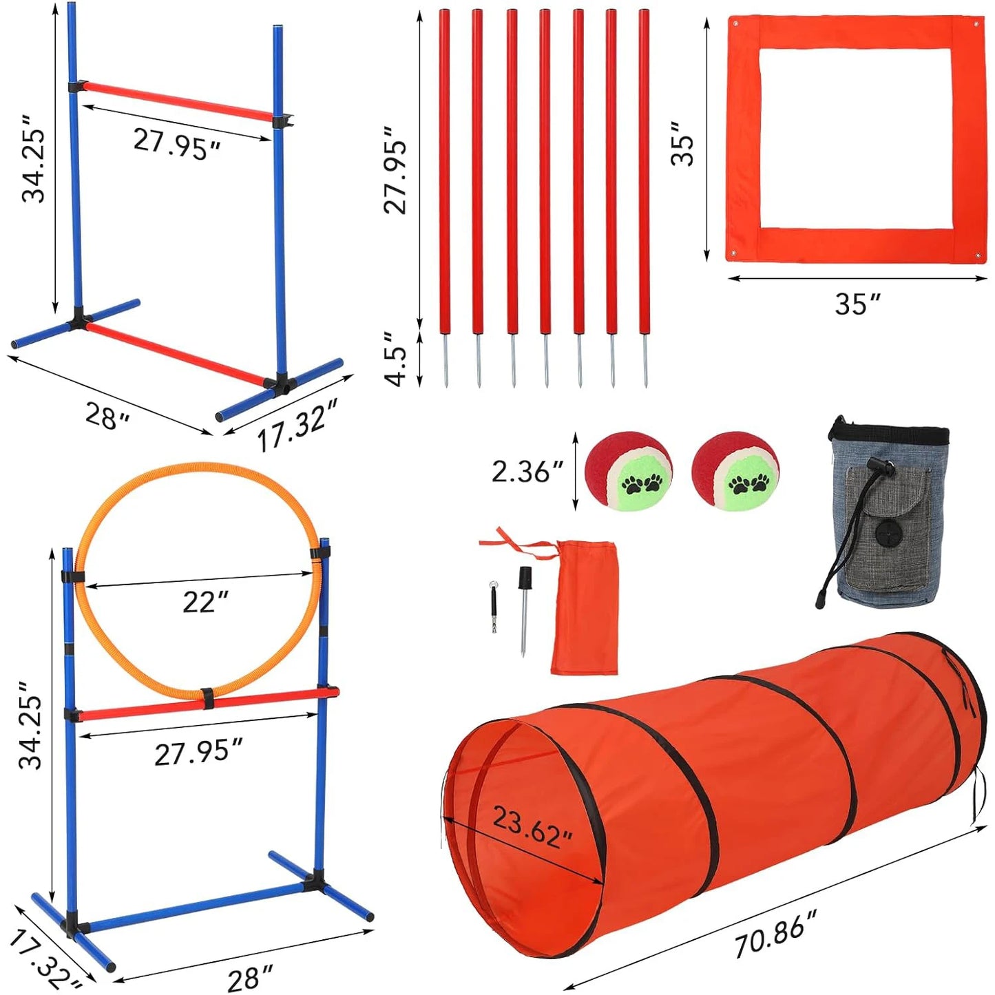 HiMIS Dog Agility Training Set Obstacle Course Kit