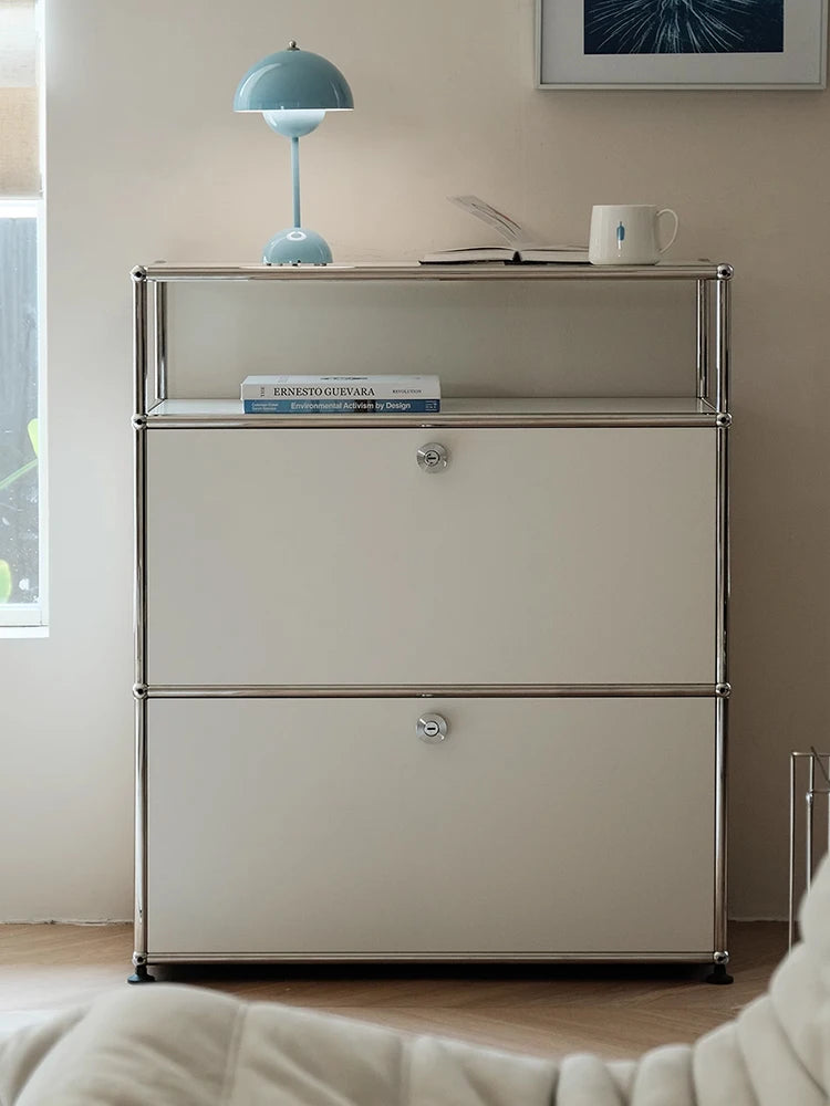 Bigcityfur Metal TV Stand Storage Corner Cabinet For Living Room