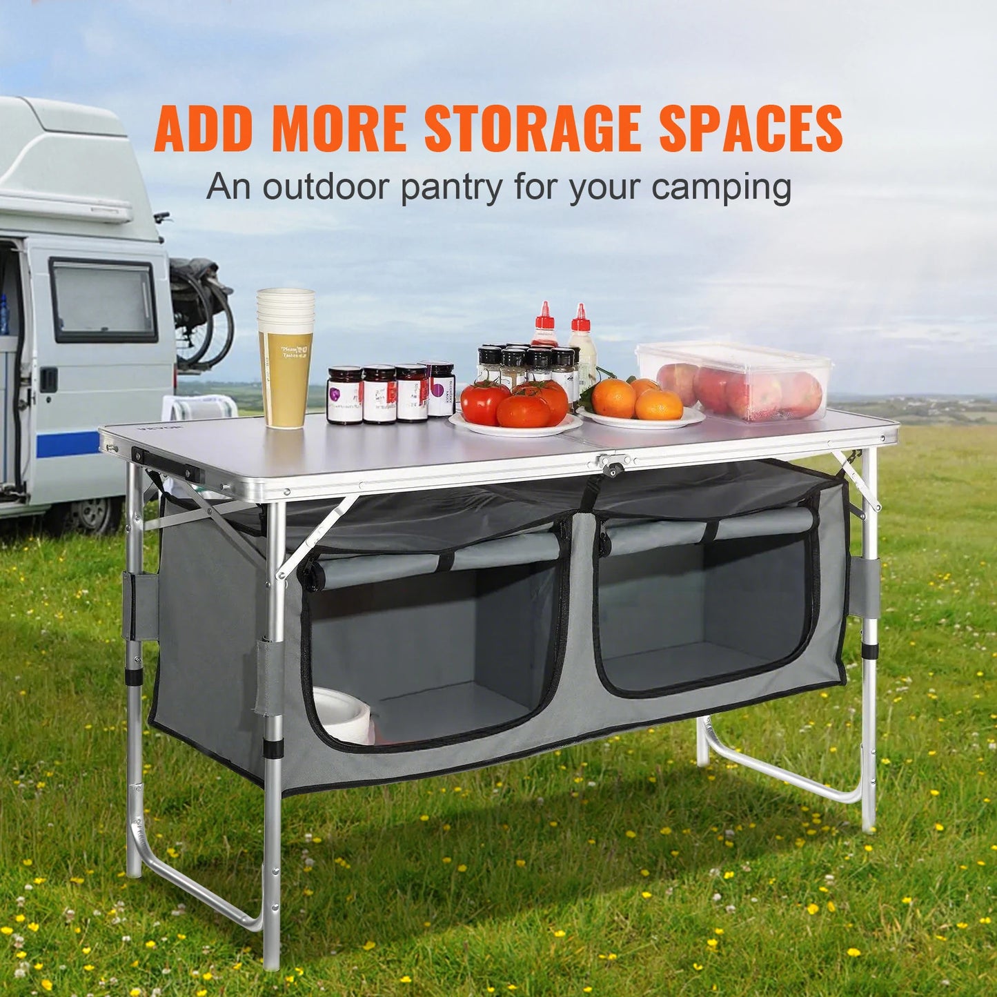 VEVOR Folding Camping Kitchen Table For Outdoor Picnics
