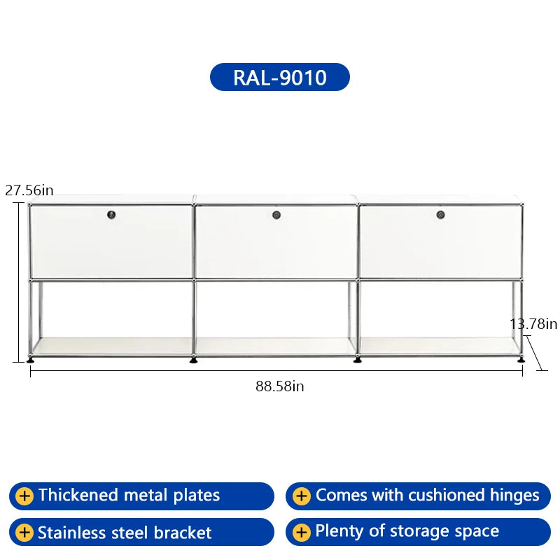 Bigcityfur Metal TV Stand Storage Corner Cabinet For Living Room