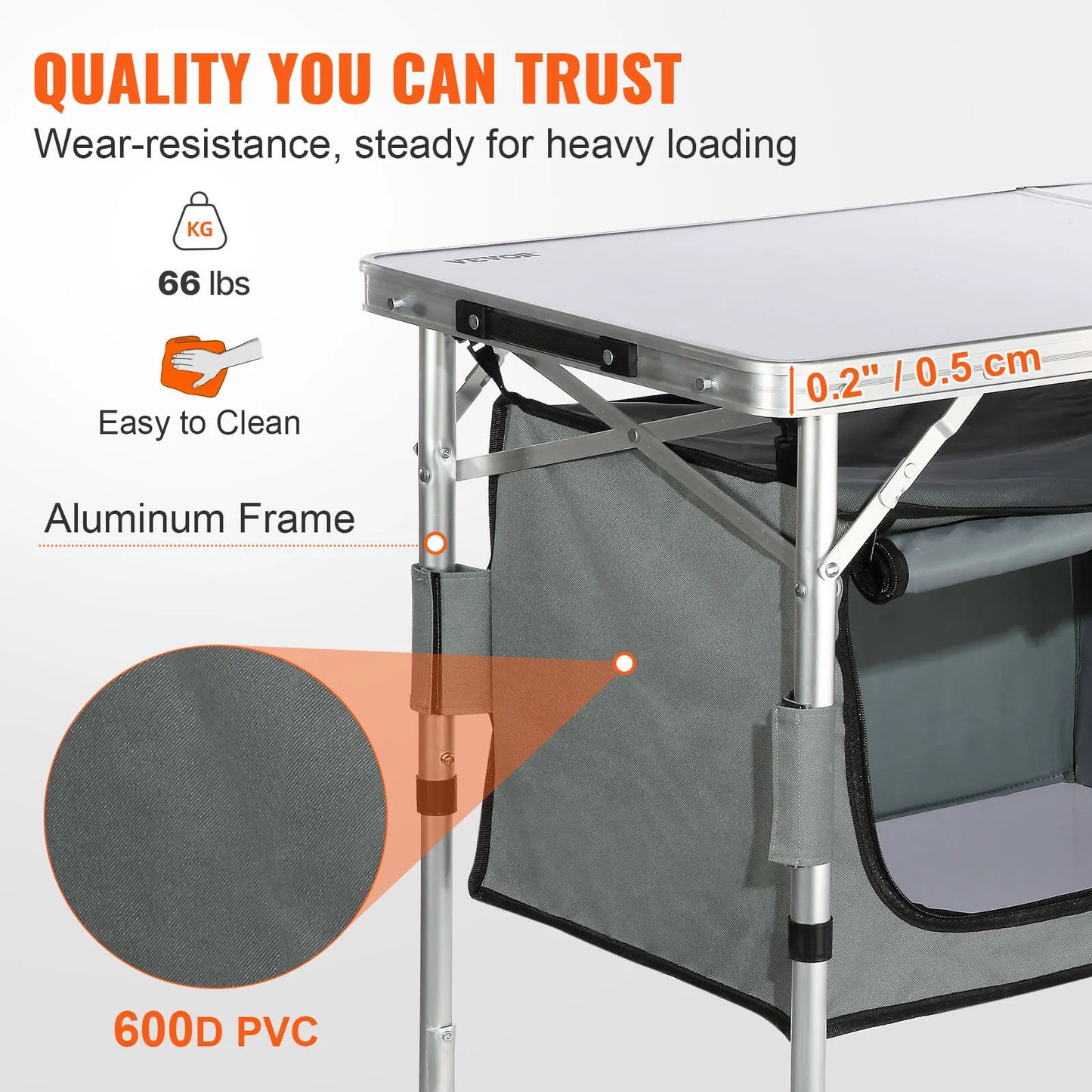 VEVOR Folding Camping Kitchen Table For Outdoor Picnics