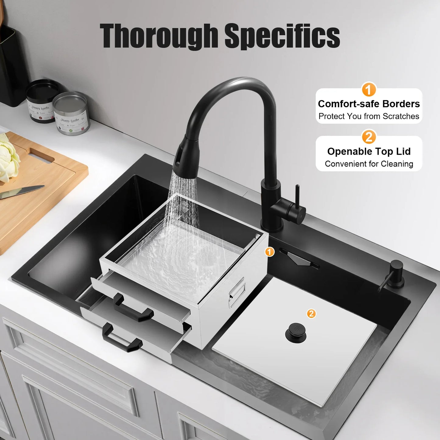 NONEDrawer Double Tier Rice Noodle Roll Steamer 304 Stainless Steel