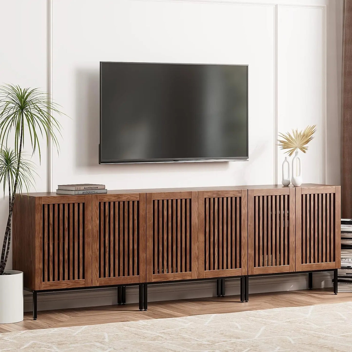 Farmhouse TV Stand 3 In 1 Entertainment Center With Storage