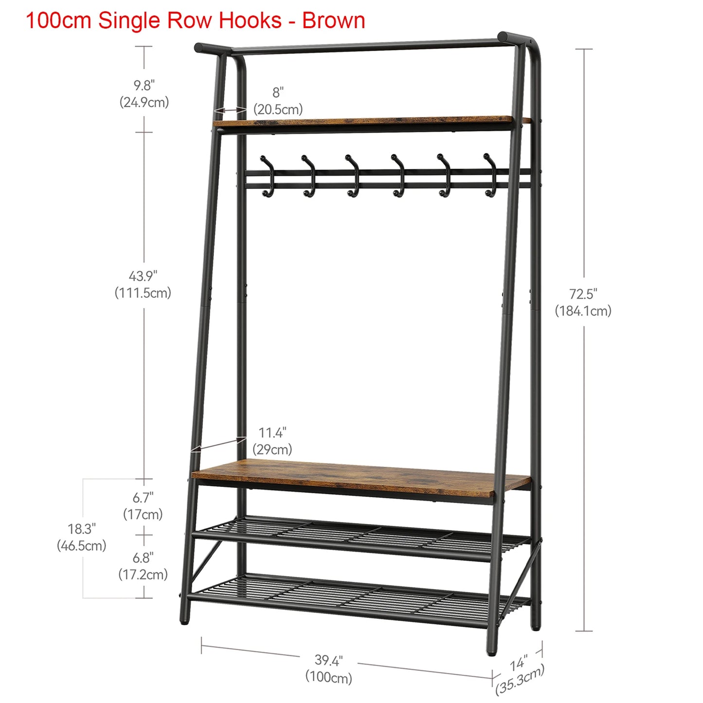 TWISTER.CK Coat Rack 4-In-1 Hall Tree With Shoe Storage