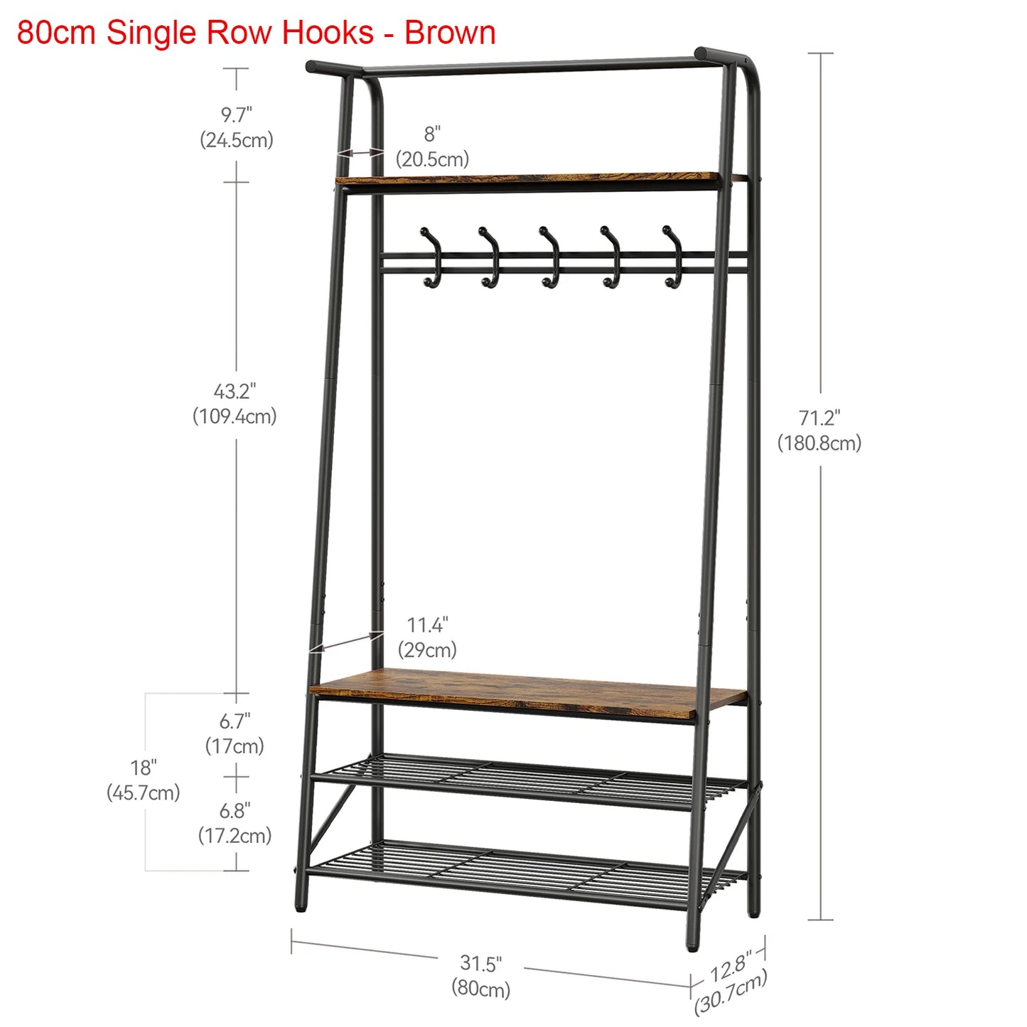 TWISTER.CK Coat Rack 4-In-1 Hall Tree With Shoe Storage