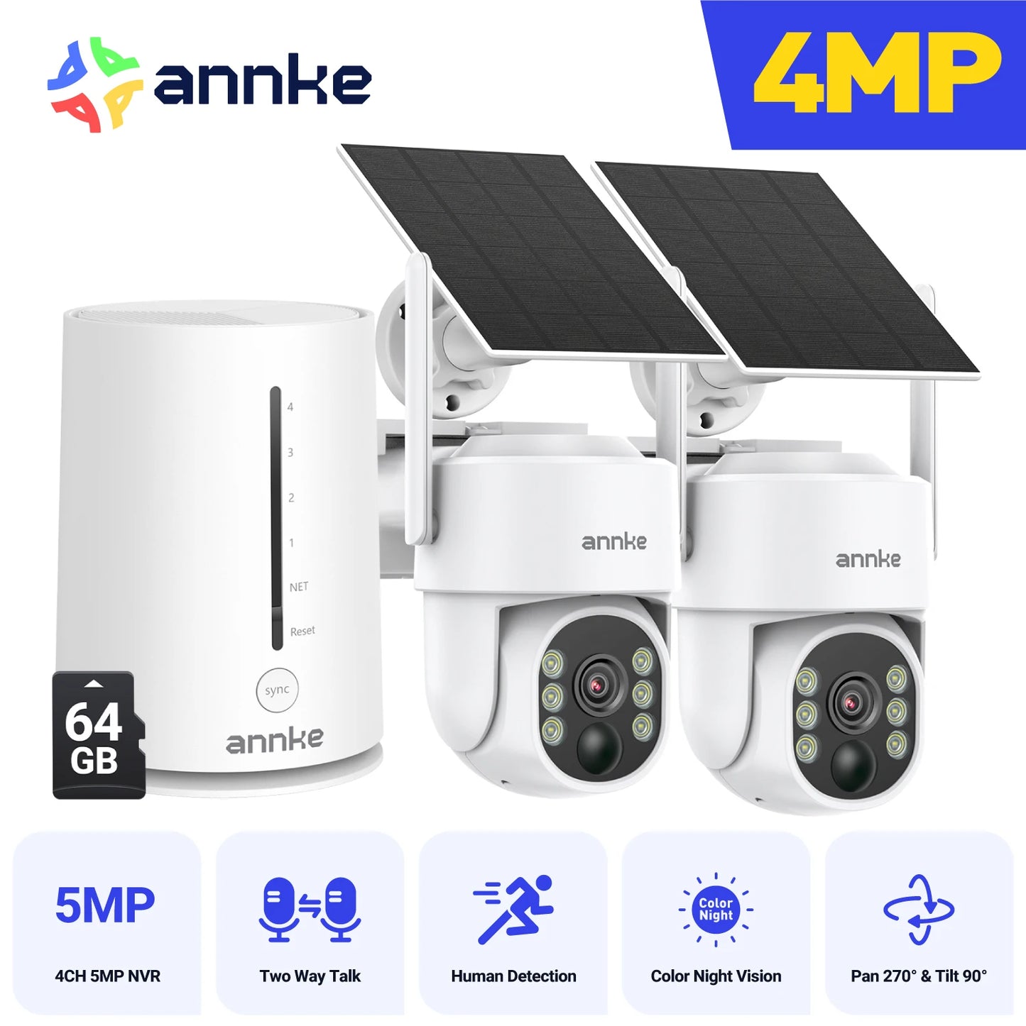 ANNKE 4MP Wireless Security Camera System 4CH NVR Kit
