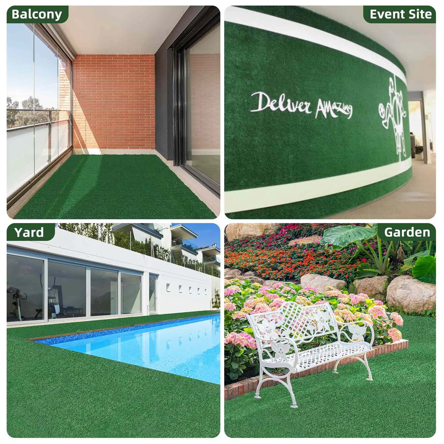 200-400cm Artificial Grassland Simulation Moss Lawn Turf Fake Green Grass Mat Carpet DIY Micro Landscape Home Floor Decor