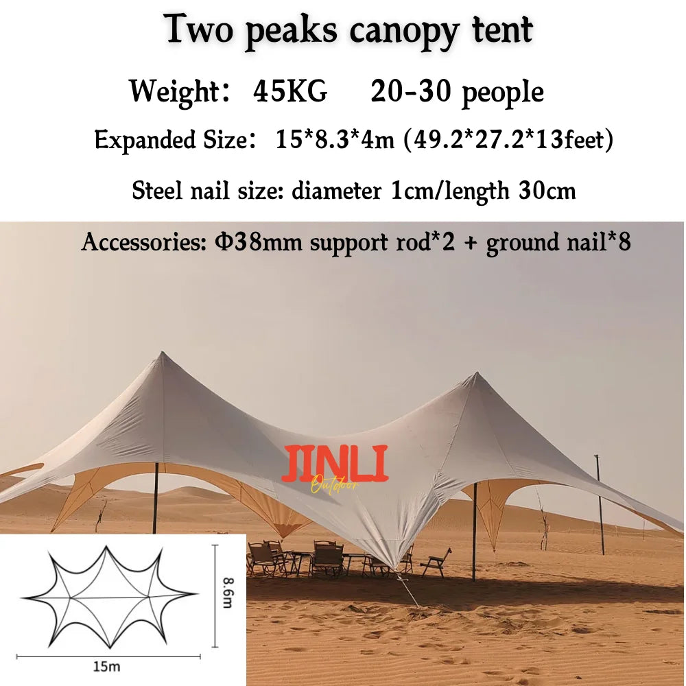 MOYU Star Canopy Tents Octopus Shape Double Pole 900D Oxford Cloth