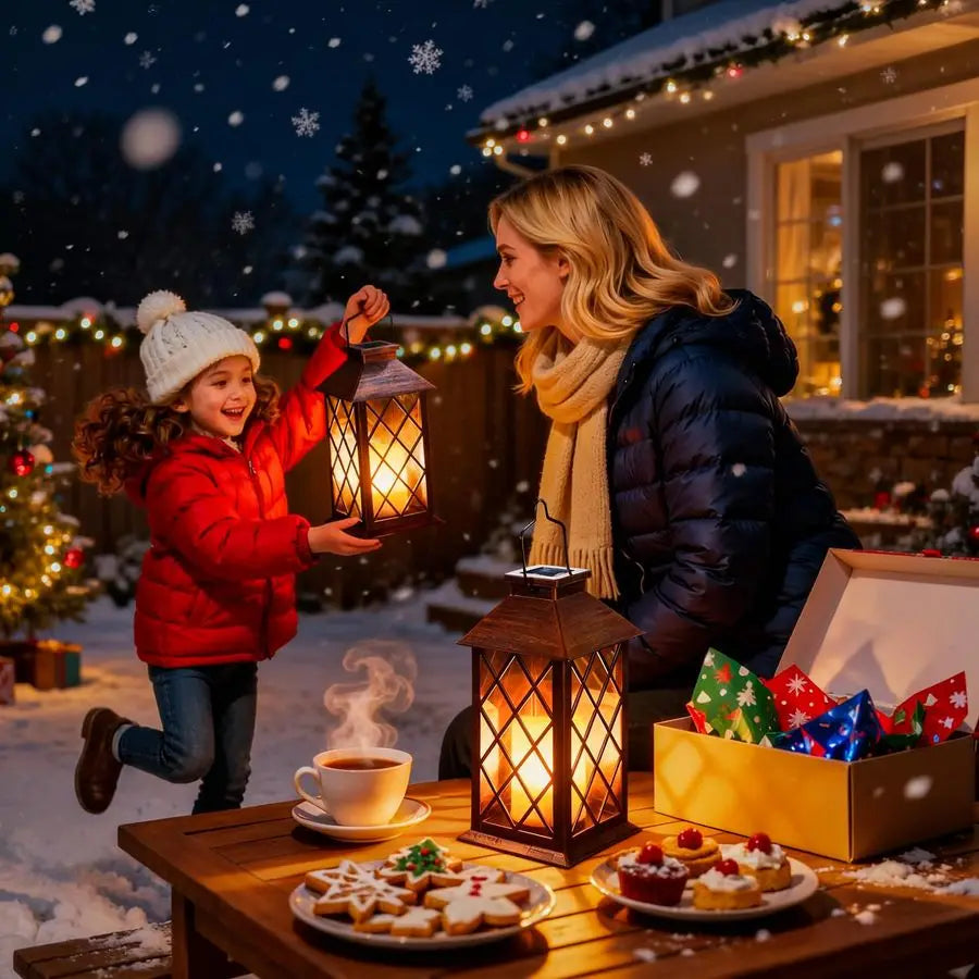 Solar Lantern Outdoor Garden Hanging Lantern Waterproof LED Flickering Candle