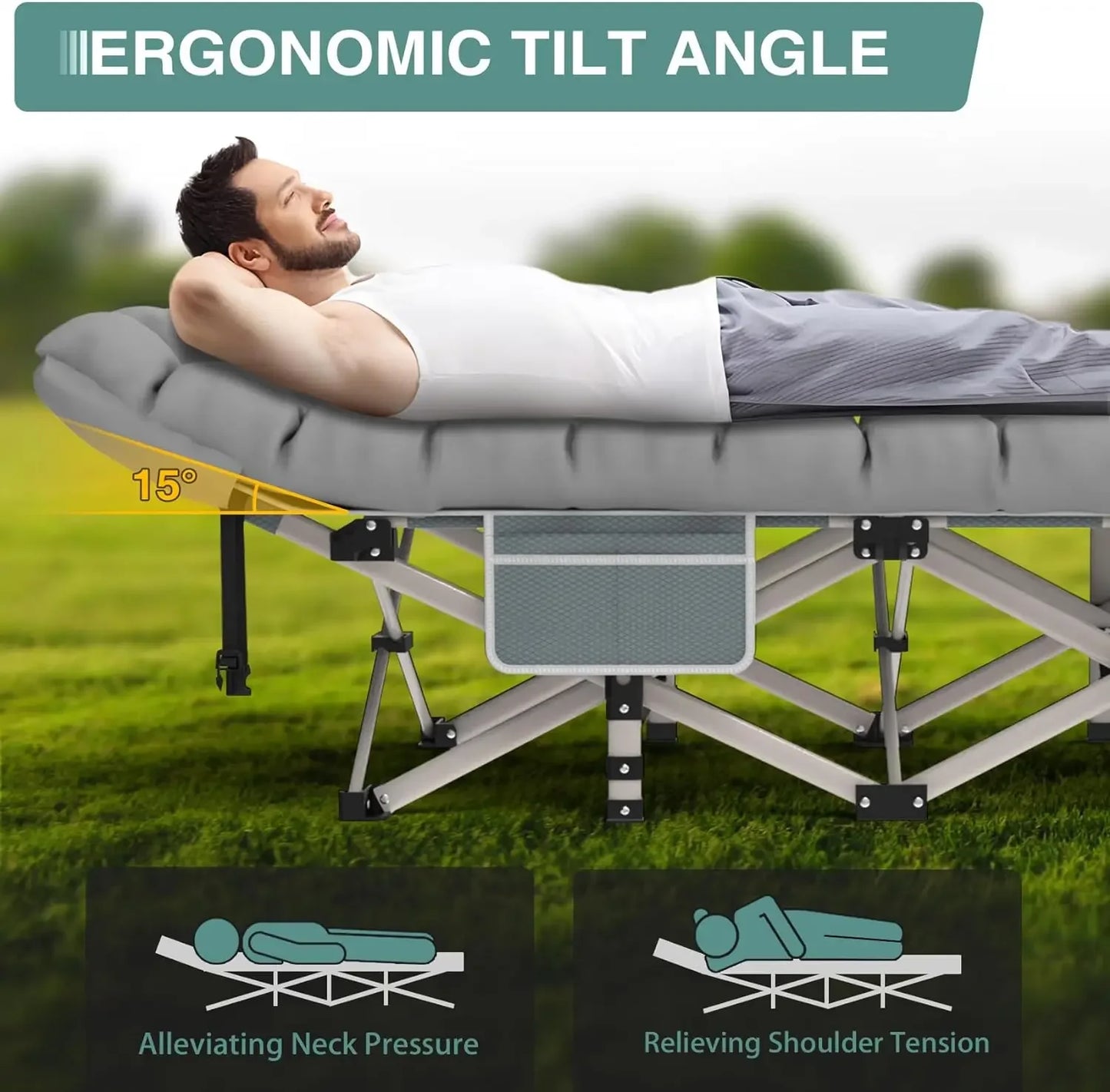 Snozeflex Portable Folding Camping Bed For Adults Outdoor Use